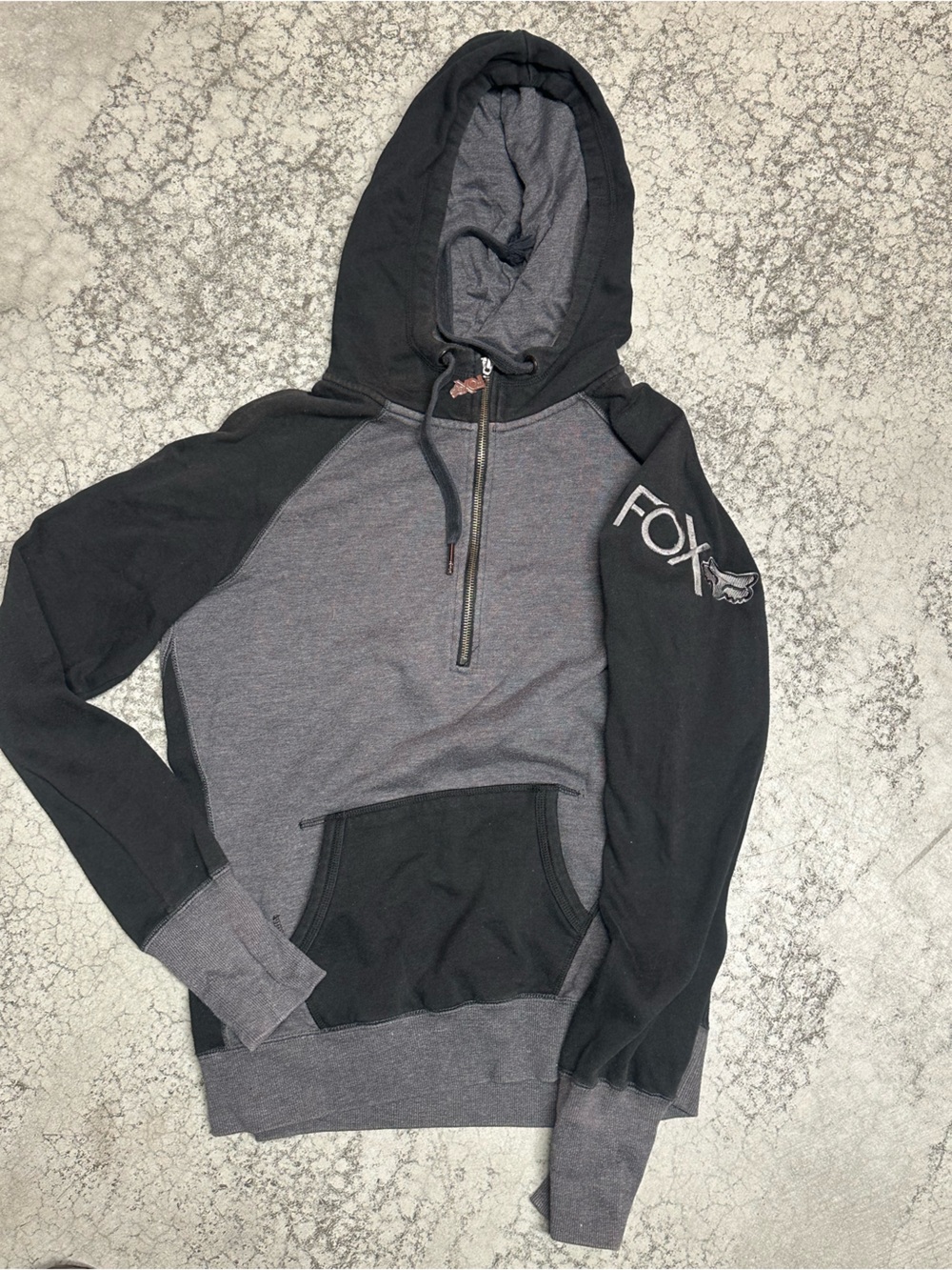 Vintage Fox Racing Hoodie Black / Gray Size Extra Small